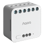 Aqara Dobbelt Relæmodul T2 - Zigbee 3.0 / Matter over Zigbee - Motorstyring / Energiovervågning - Kræver AQARA HUB - Overbelastningsbeskyttelse - Understøtter Apple Homekit, Google, Alexa
