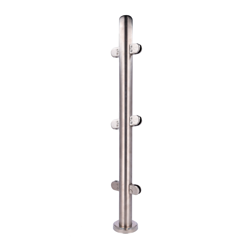Fuldhøjde afskærmningsstolpe - Mellemposition - Til afskærmningsglas - Kompatibel med drejekors - Dimensioner: 63 (B) x 1500 (H) x 63 (D) mm - Rustfrit stål