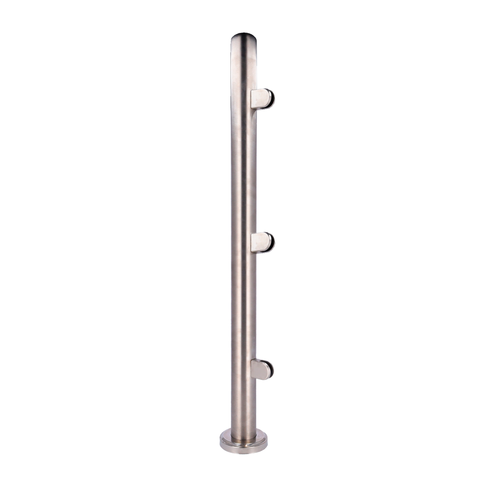 Fuldhøjde afskærmningsstolpe - Lateral position - Til afskærmningsglas - Kompatibel med drejekors - Dimensioner 63 (B) x 1500 (H) x 63 (D) mm - Rustfrit stål