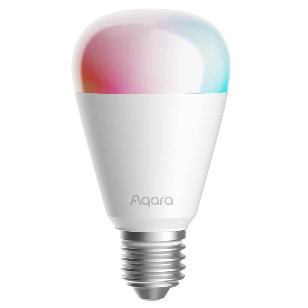 Aqara LED Bulb T2 (RGB CCT, E27) - Zigbee 3.0 / Thread / Bluetooth - Understøtter Matter - Kræver AQARA HUB 3.0 / Border Router - 25.000 levetimer - Understøtter Apple Homekit, Google, Alexa