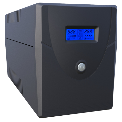 Enfaset Line Interactive UPS - Effekt 1500VA/900W - Indgang 220~240VAC / Udgang 230 VAC - 4 overspændingsbeskyttede udgange - Genopladningstid 6~8 timer - 2 forseglede bly-syre batterier (inkluderet)