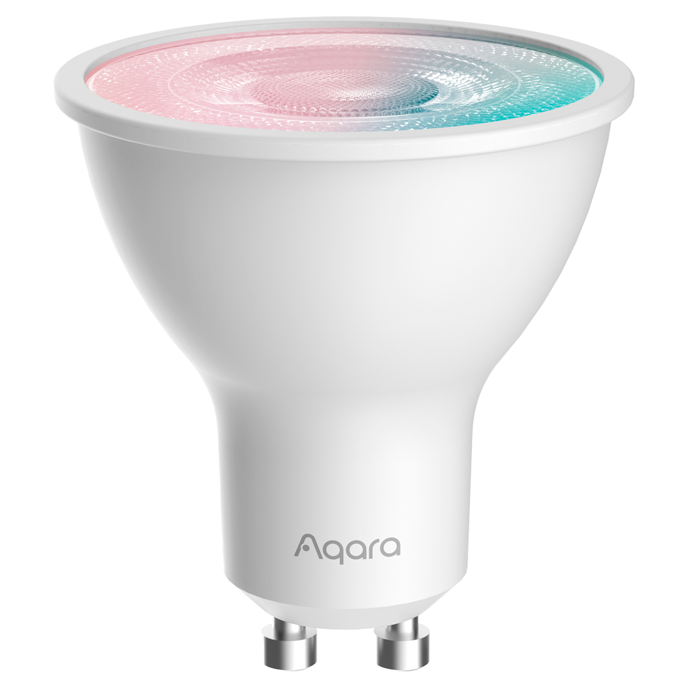 Aqara LED Bulb T2 (RGB CCT, GU10) - Zigbee 3.0 / Thread / Bluetooth - Understøtter Matter - Kræver AQARA HUB 3.0 / Border Router - 25.000 timers levetid - Understøtter Apple Homekit, Google, Alexa