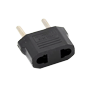 Adapter - Type A stik (USA) til Type F stik (EU) - 250V AC spænding - 10 A maksimal udgangsstrøm - Sort farve