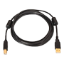 USB kabel 2.0 - Til printer - Type A/M-B/M stik - Længde 5,0 m - Høj kvalitet (28AWG+22AWG) - Sort farve