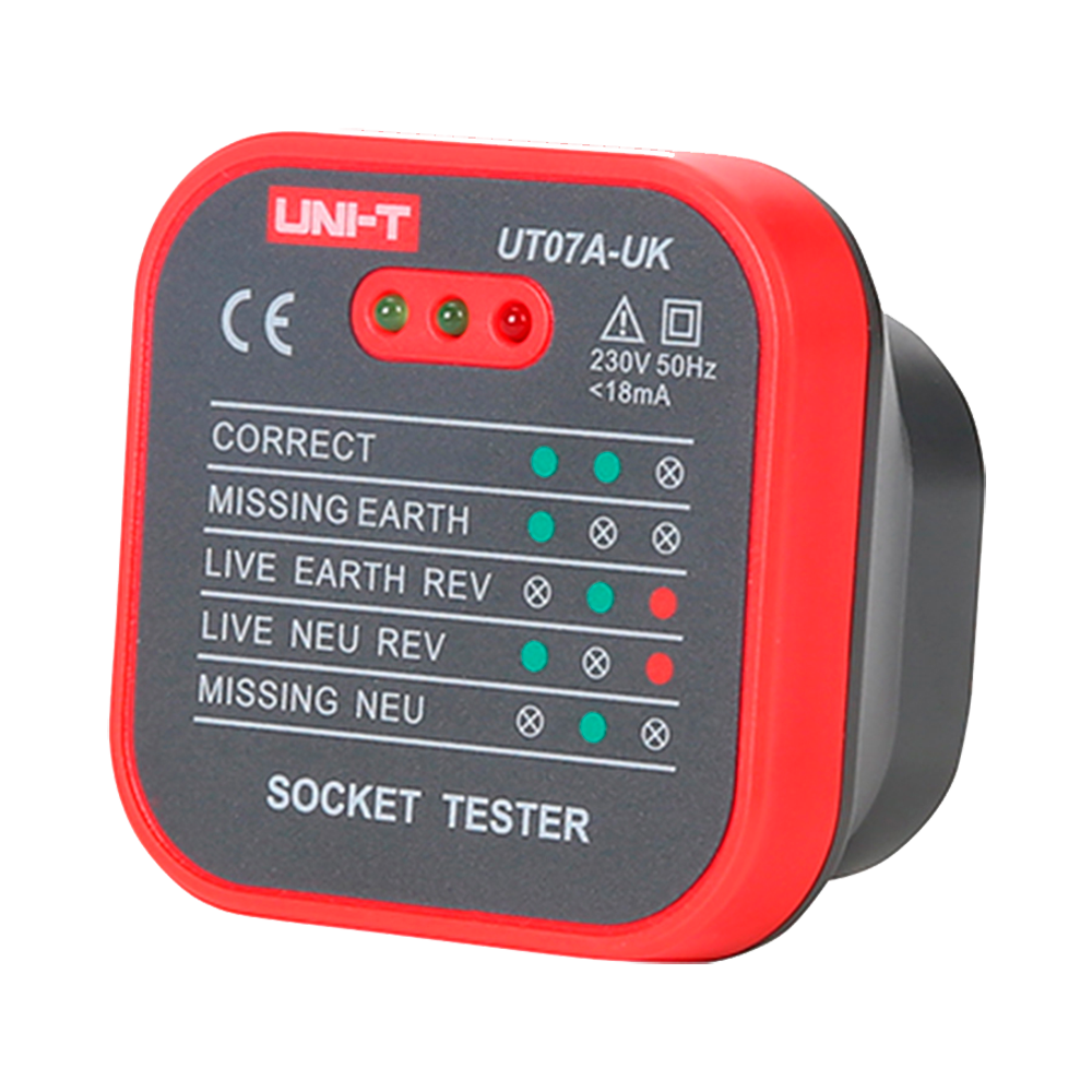 Stikkontakt tester UK - Verifikation af ledningsføringsfejl - Nem at bruge - Muliggør hurtig test