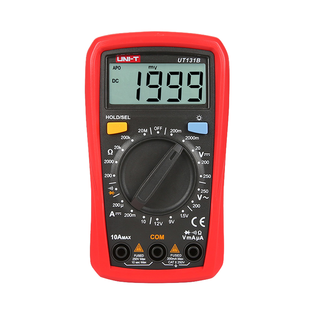 LCD håndholdt digital multimeter - DC og AC spændingsmåling op til 250V - DC strømmåling op til 10A - Batteritest - Modstandsmåling - Summer til kontinuitetstest