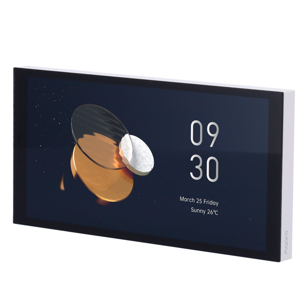 Aqara Touchscreen Touch Panel Hub S1 Plus - LCD Display / Hub Domotic Koncentrator - WiFi / Zigbee / Bluetooth / Matter Forbindelse - 2 integrerede kontakter - 2 trådløse kontakter - Understøtter Apple Homekit, Google, Alexa