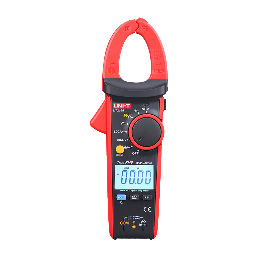 LCD strømtang - DC måling op til 1000V - Måling i AC op til 750V og 600A - Måler modstand og kapacitans - Auto Range | Test dioder | True RMS | NVC - Tang åbning på 30mm