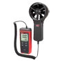 Split type vindmåler - Højpræcisions vindhastighed sensor - Temperatursensor - Automatisk slukning - Maksimum, Minimum og Gennemsnit værdier - Baggrundsbelyst LCD display