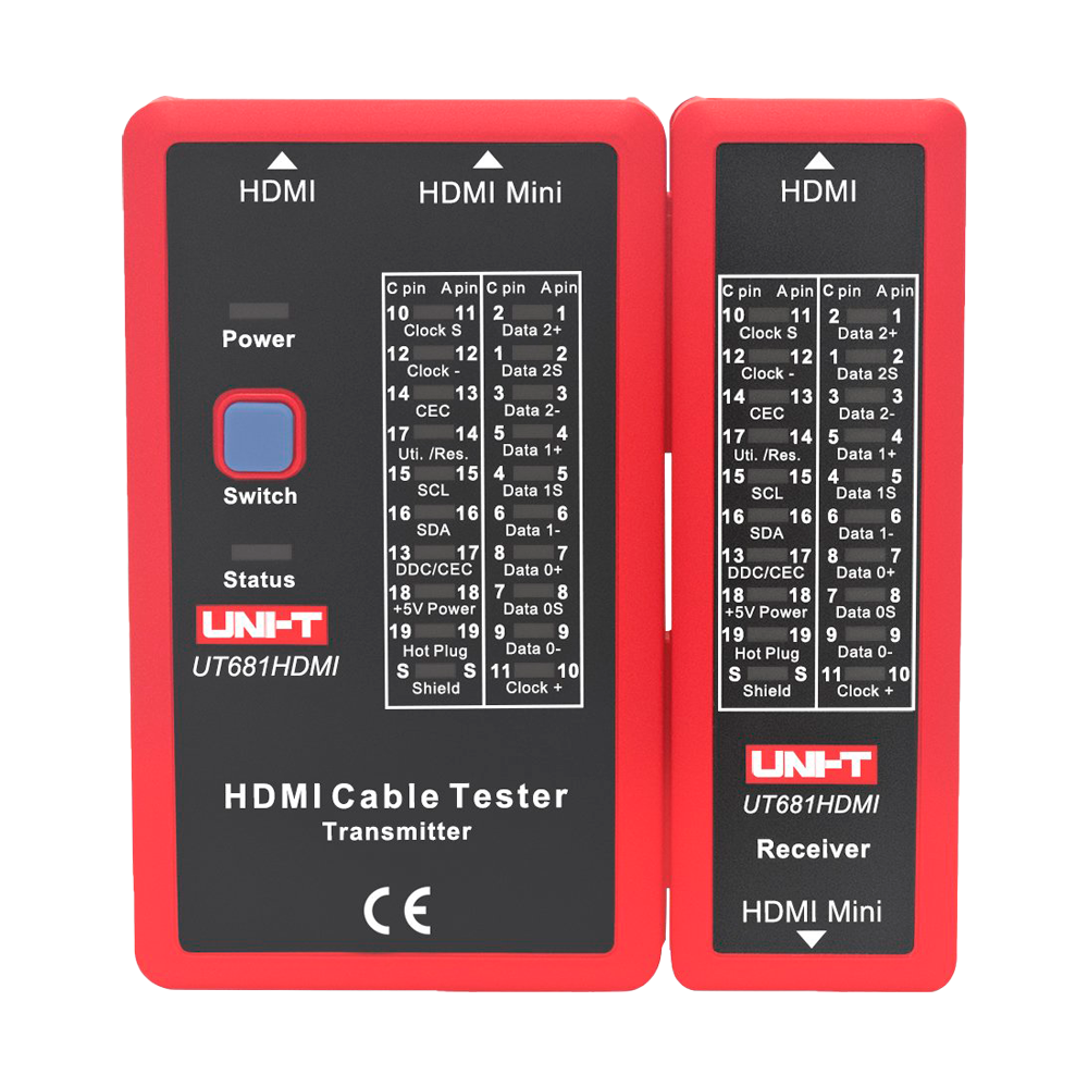 Kabeltester - Status check HDMI/MINI-HDMI kabler - Evaluering af kortsluttet, krydset kabler - Kontrol af afskærmning - Scan test tilstand - Automatisk lukning