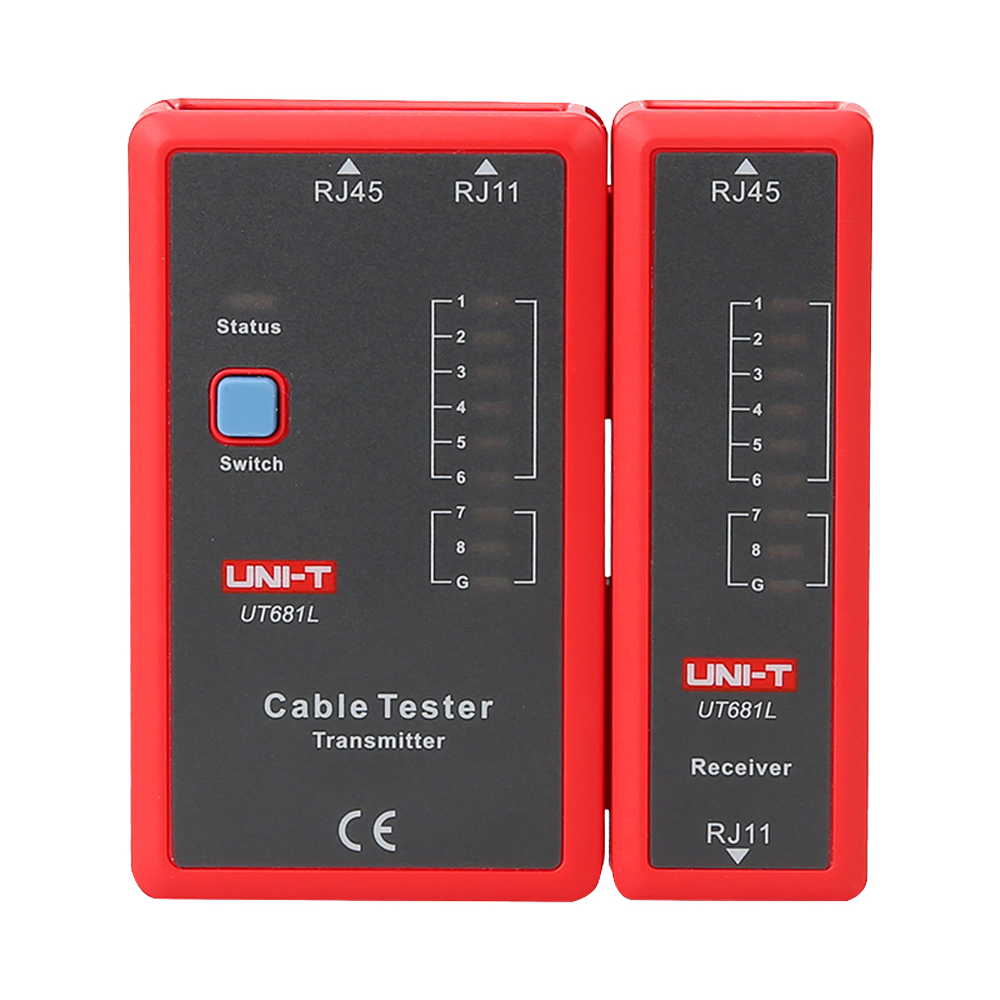 Kabeltester - Kabelstatus check RJ45/RJ11 - Test i hurtig og langsom tilstand - Automatisk lukning