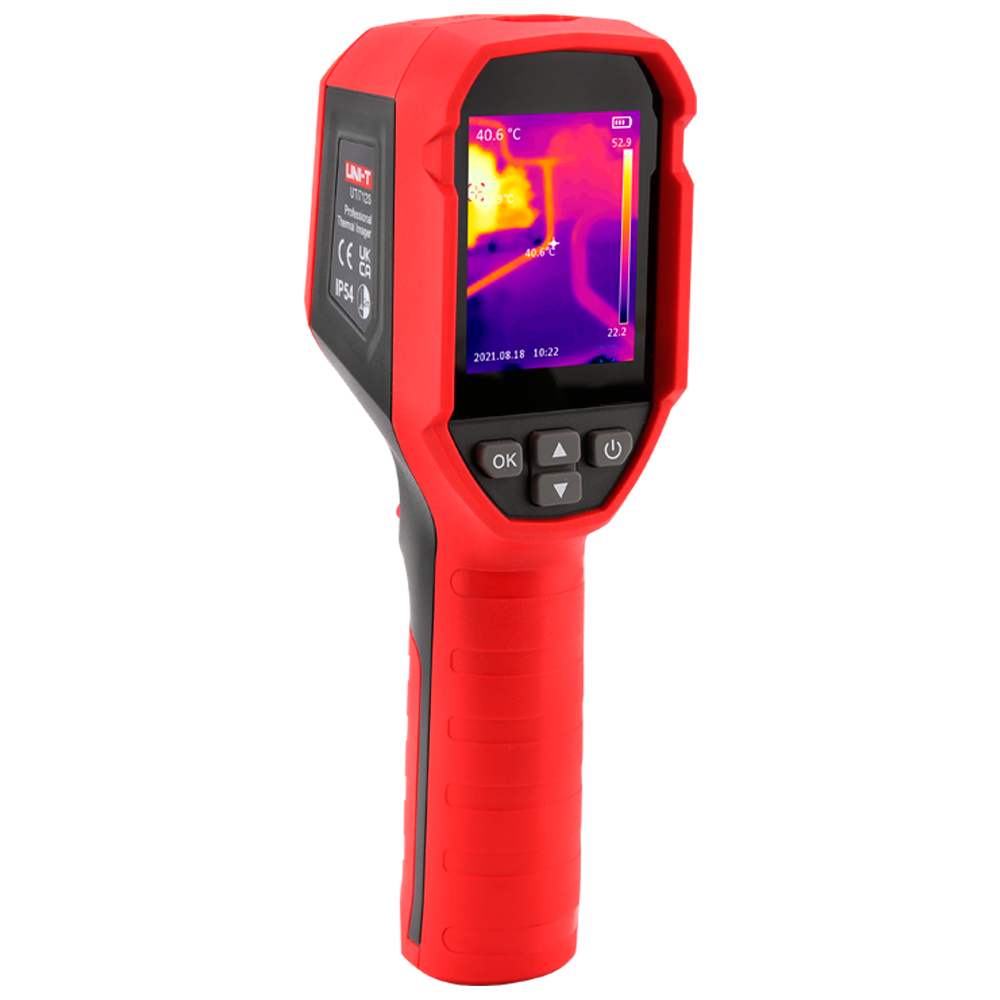 Bærbart termografisk kamera 120x90 - Temperaturmåling i realtid - Måleområde -20ºC ~ 400ºC (±2ºC eller ±2%) - TFT 2,4" LCD display - Overvågning på ekstern monitor via PC