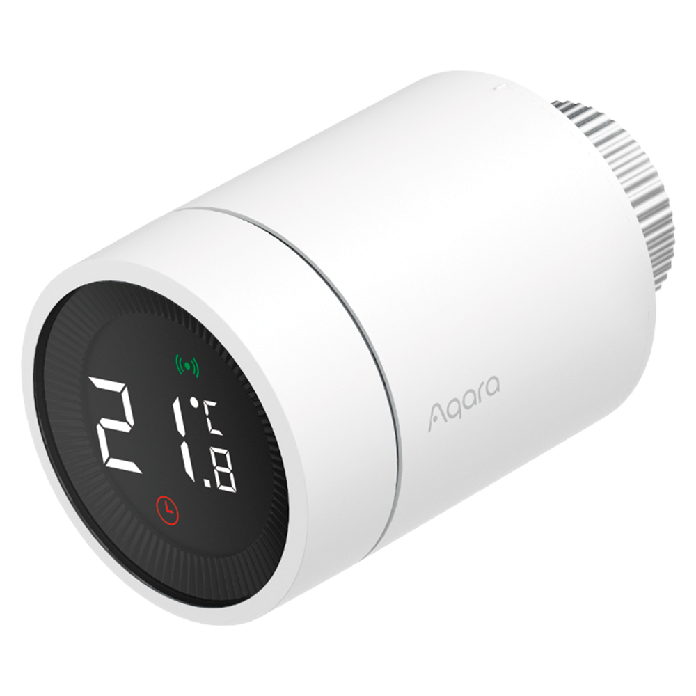 Aqara Radiator Termostat E1 - Zigbee 3.0 / Matter over Zigbee - Intelligent Termostatisk Hoved - Kræver AQARA HUB - Batteri 1 års batterilevetid - Understøtter Apple Homekit, Google, Alexa