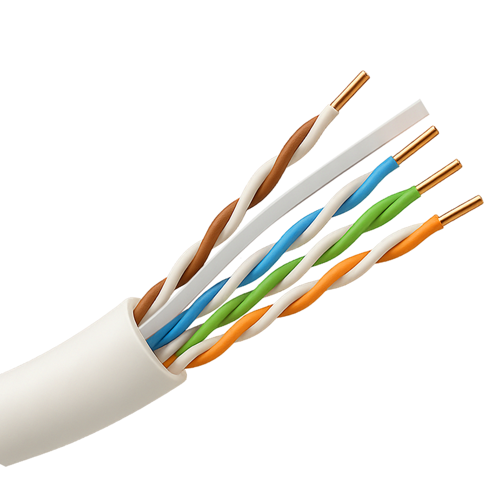 Halogenfrit stift UTP kabel - Category 6 - Overholder 90m Fluke test - OFC leder, 99,9% kobber renhed - Spole med 1000 meter - Diameter 5,5 mm