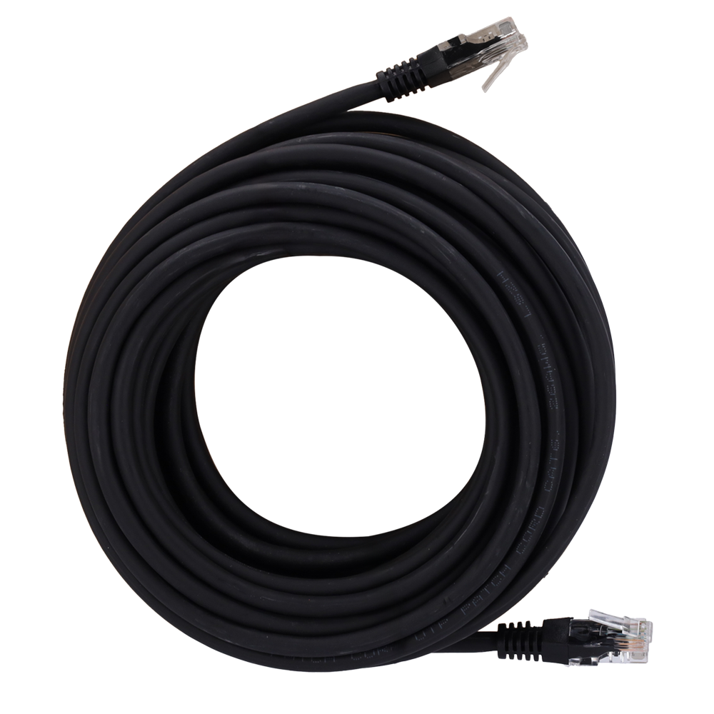 UTP kabel - Ethernet - RJ45 stik - Category 6 - Specielt udendørsdæksel (Sort) - 30 m