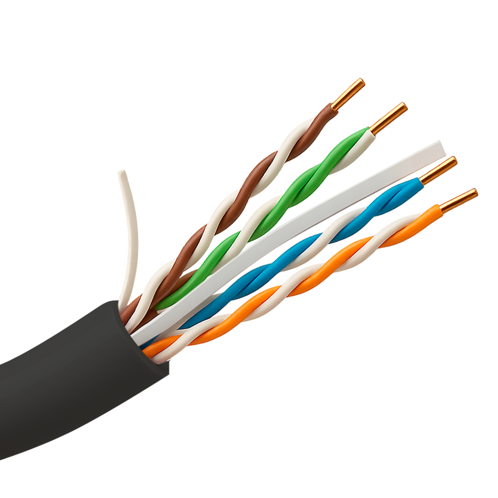 Safire stiv UTP kabel - Category 6 - Overholder 90m Fluke test - CCA leder 23AWG - Spole på 305 meter - Speciel kappe til udendørs