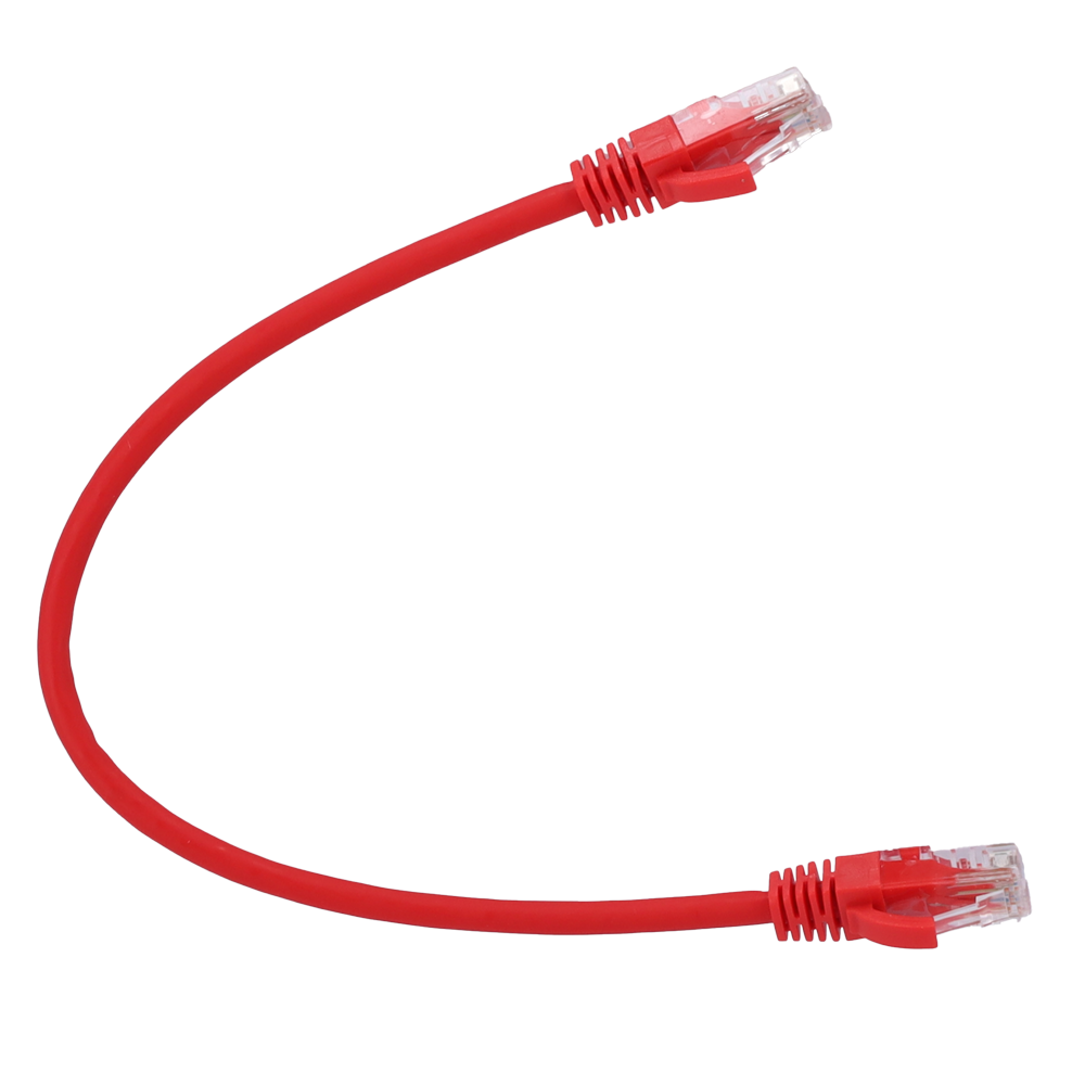 UTP kabel - Ethernet - RJ45 stik - Category 6 - 0,3 m - Rød farve