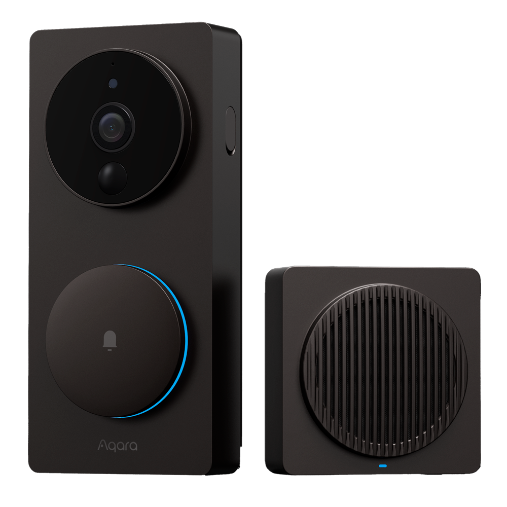 Aqara Smart Video Dørklokke G4 - Zigbee 3.0 / WiFi 2.4Ghz - Matter over WiFi - Intelligent Video Dørklokke - AI ansigtsgenkendelse - Understøtter Apple Homekit, Google, Alexa