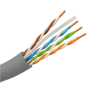 Safire UTP Category 6A kabel - OFC leder, 100% kobber - Diameter 23 AWG-0,55mm - CPR Certifikat: Eca - Ydre kappe PVC / Farve grå-hvid - Leveres på træspole 305m