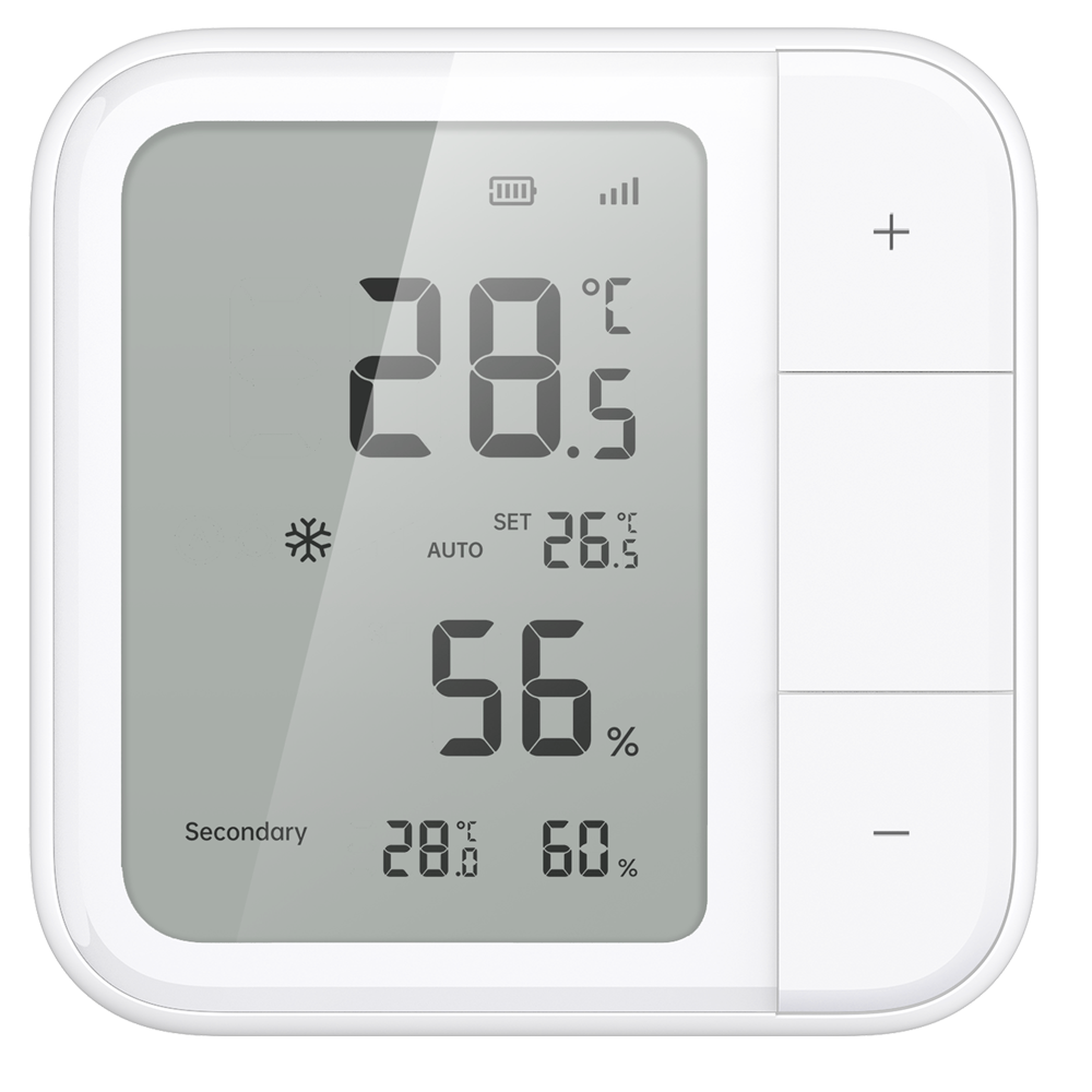 Aqara Temperatur og Fugtighed Sensor W100 - Zigbee 3.0 / Thread - LCD skærm - Kræver AQARA HUB / Border Router - Batteri 2 års batterilevetid - Understøtter Apple Homekit, Google, Alexa