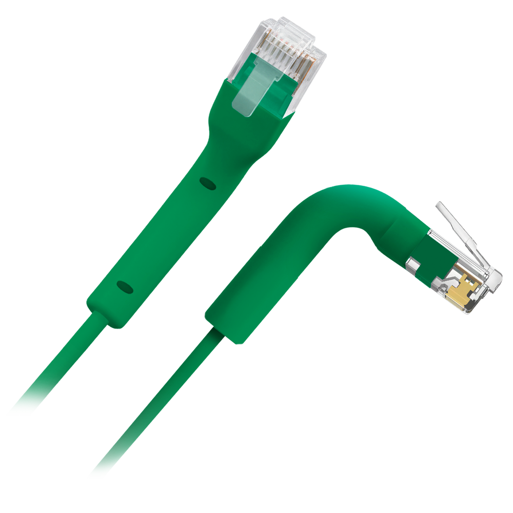 Fleksibelt UTP kabel - Ethernet - RJ45 Stik - Category 6A - 0,2 m - Grøn farve