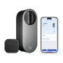 Aqara Smart Lock U200 Lite sort - Matter over Thread / Bluetooth & NFC - Kræver AQARA HUB M3 / Border Router - NFC (DOT) mærkat / Fjernstyret åbning - Genopladeligt batteri - Understøtter Apple HomeKit, Google, Alexa