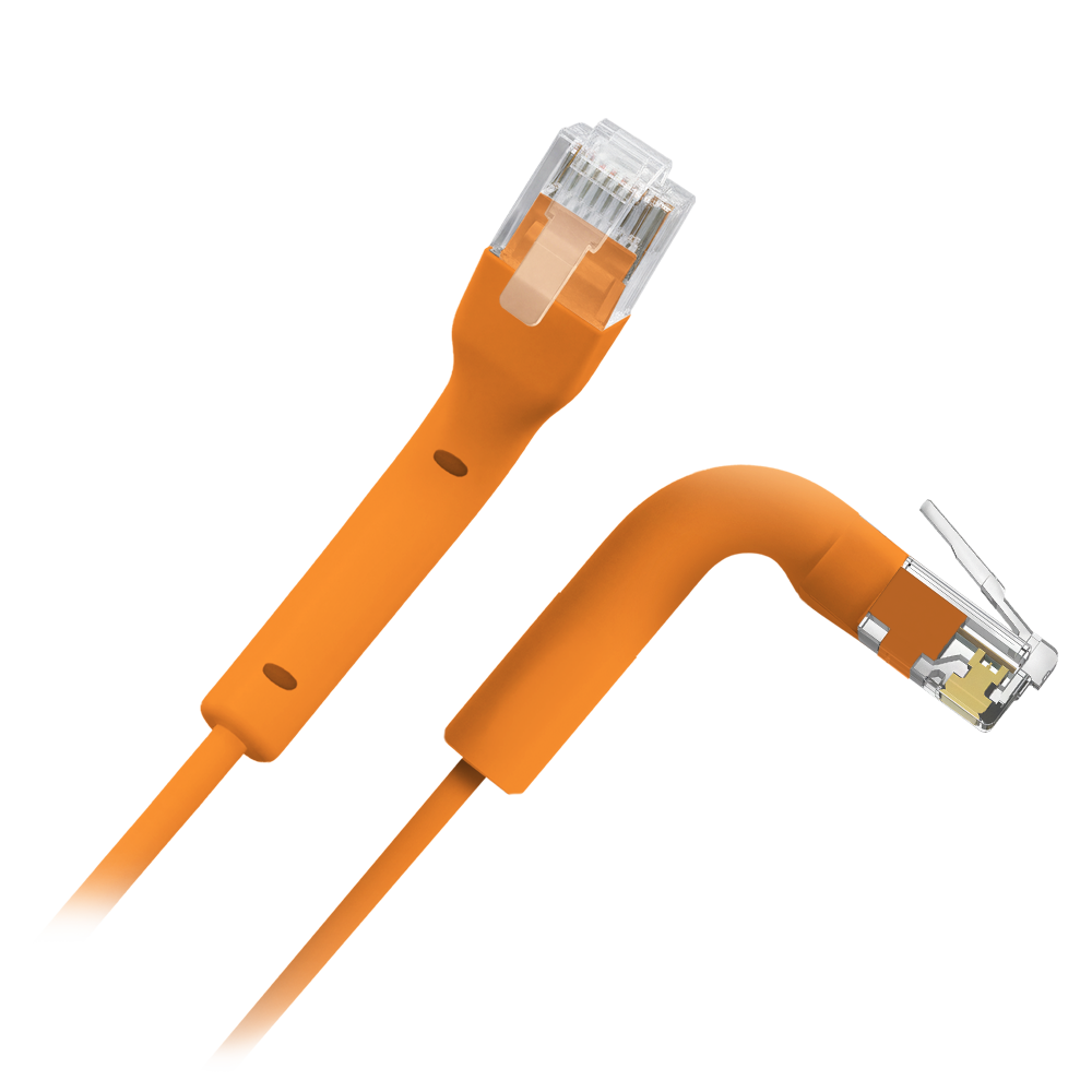 Fleksibelt UTP kabel - Ethernet - RJ45 stik - Category 6A - 0,3 m - Orange farve