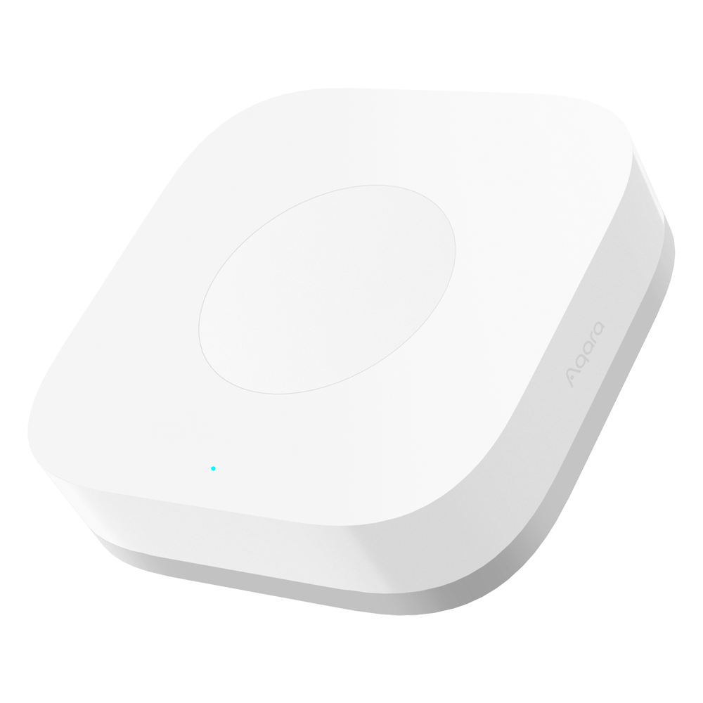 Aqara Single Wireless Button T1 - Zigbee 3.0 - Matter over Zigbee - Kræver AQARA HUB - 3 konfigurerbare funktioner - Understøtter Apple HomeKit, Google, Alexa