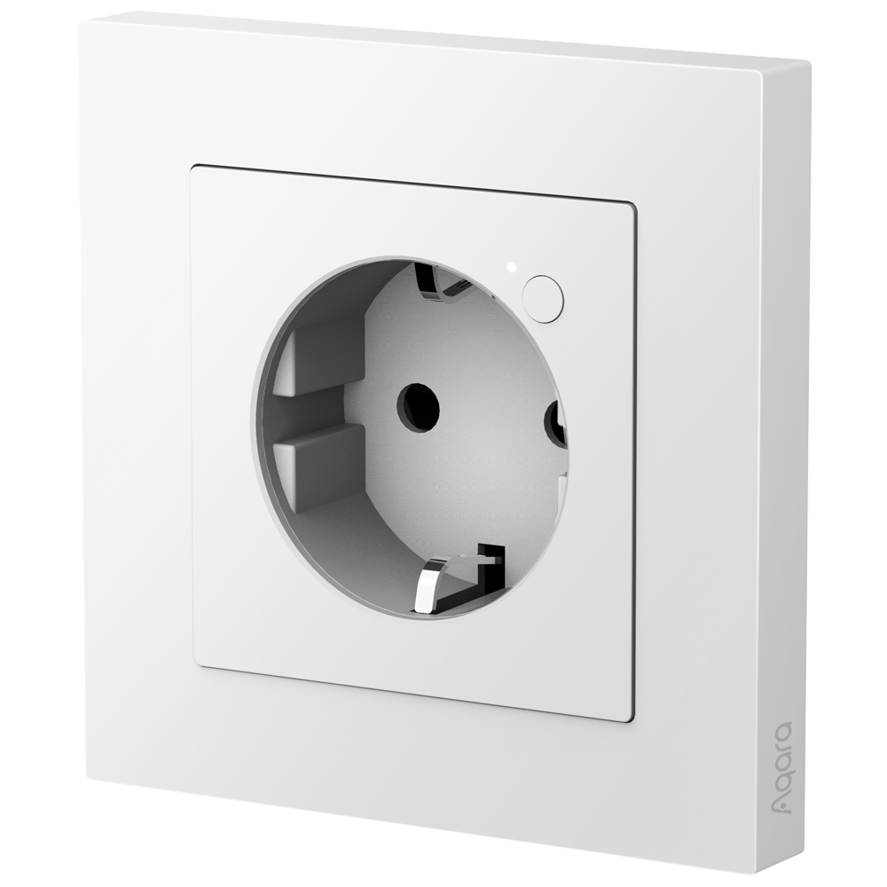Aqara Wall Socket H2 - Zigbee 3.0 - Matter over Zigbee - Højspændingsbeskyttelse - Forbrugsmonitor / Timer - Understøtter Apple HomeKit, Google, Alexa