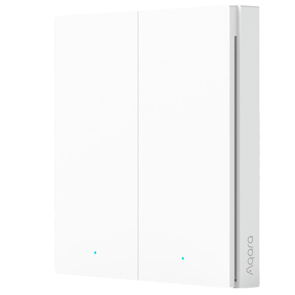 Aqara Wireless Switch H1 Dual - Zigbee 3.0 - Kræver AQARA HUB - 7 konfigurerbare funktioner - Lang batterilevetid 5 år - Understøtter Apple HomeKit, Google, Alexa