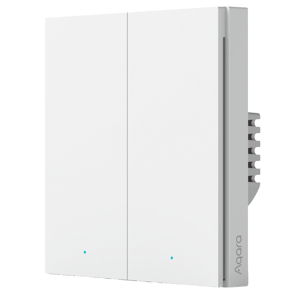 Aqara Smart Wall Switch H1 - Zigbee 3.0 - Kræver AQARA HUB - Ingen neutral / Højspændingsbeskyttelse - Kompatibel med runde dåser - Understøtter Apple HomeKit, Google, Alexa