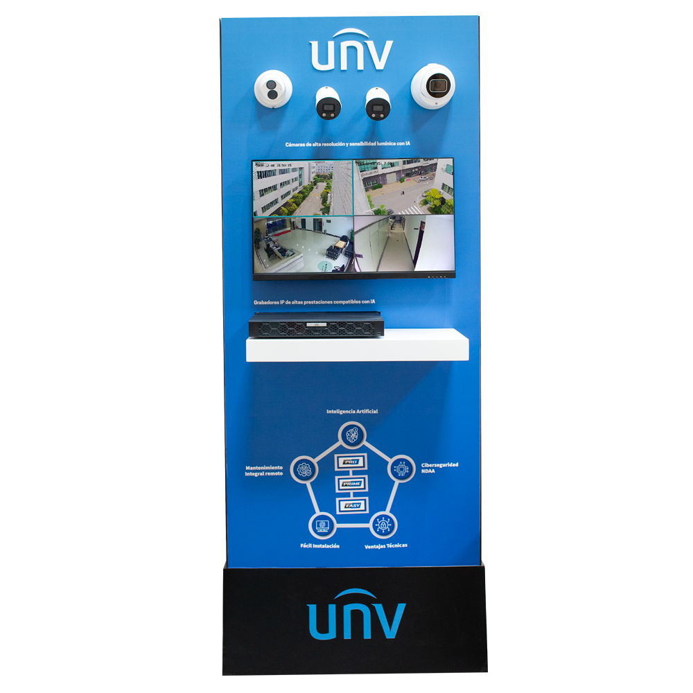 Uniview displaypanel - CCTV 4K - De mest avancerede teknologier - Switch med internetforbindelse - Plug & Play - Stativ inkluderet