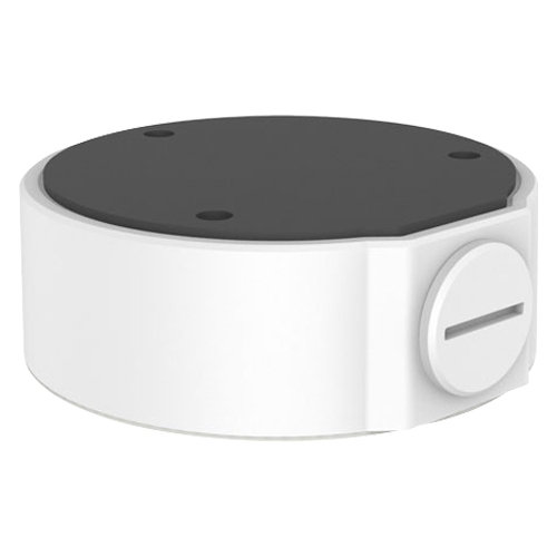 Forgreningsboks - Til dome kameraer - Egnet til udendørs brug - Væg eller loft installation - Kabelgennemføring - Hvid farve 36 mm (H) x 106,6 mm (Ø)