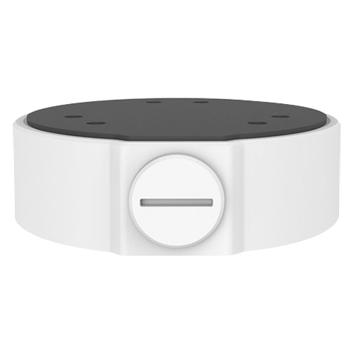 Forgreningsboks - Til dome kameraer - Egnet til udendørs brug - Væg eller loft installation - Kabelgennemføring - Hvid farve 36 mm (H) x 126 mm (Ø)