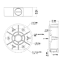 Forgreningsboks - Til dome kameraer - Egnet til udendørs brug - Væg eller loft installation - Kabelgennemføring - Hvid farve 36 mm (H) x 117,8 mm (Ø)