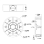 Forgreningsboks - Til dome kameraer - Egnet til udendørs brug - Væg eller loftmontering - Kabelgennemføring - Sort farve 36 mm (H) x 117,8 mm (Ø)