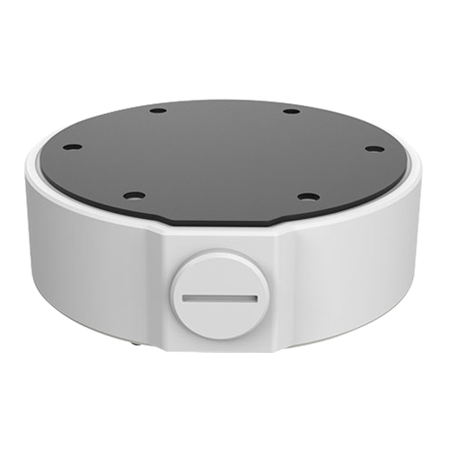 Forgreningsboks - Til dome kameraer - Egnet til udendørs brug - Væg eller loftmontering - Kabelgennemføring - Hvid farve 40 mm (H) x 145 mm (Ø)