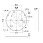 Adapter - Til dome-kameraer - Aluminiumslegering - Hvid farve - Kabeldurchføring - 145 mm (Bunddiameter) x 13 (b)
