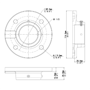 PTZ dome-kamera adapter - Fremstillet af aluminium - 30,5 mm (H) x 116 (Ø) mm
