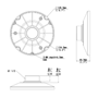 Adapter til dome-kameraer - Fremstillet af aluminium - 44 (H) x 149 (Ø) mm - Kabeldurchføring