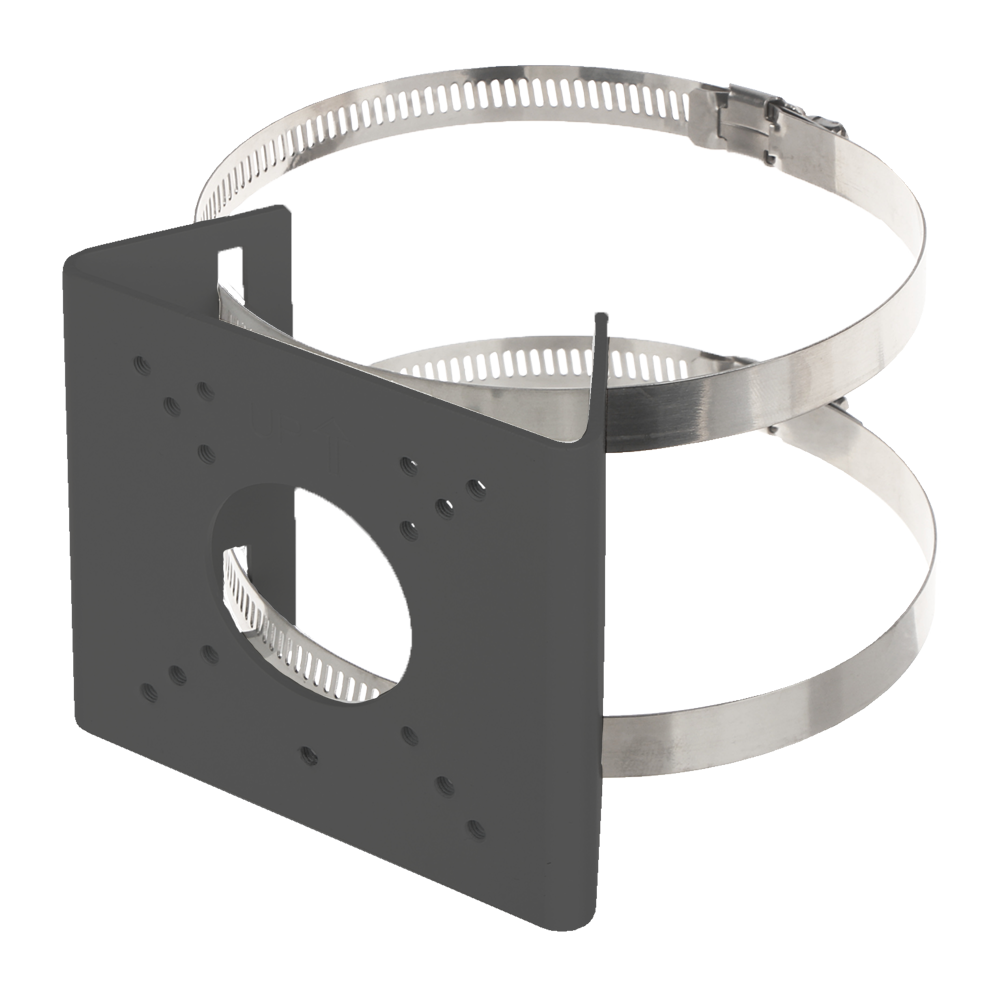 Mastbeslag - Til bullet kameraer - Egnet til udendørs brug - Diameter område 55~127 mm - Kabelgennemføring - Sort farve 99 mm (H) x 90 (B) x 38 (H) x [%VAR%] (D)