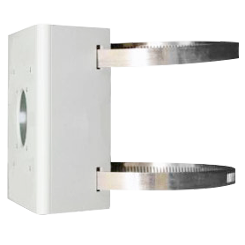 Mastbeslag - Til dome kameraer - Egnet til udendørs brug - Diameter område 67~127 mm - Hvid farve| 136 (H) x 127 (B) x 62.4 (H) x [%VAR%] (D) mm - Kabelgennemføring