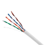 Uniview UTP kabel kategori 5E - Leder OFC, 100% kobber - Diameter 24 AWG-0,49mm - Certifikat Dca-s2,d2,a1 - Ydre kappe LSZH / Farve hvid-grå - Leveres i karton med 305 meter