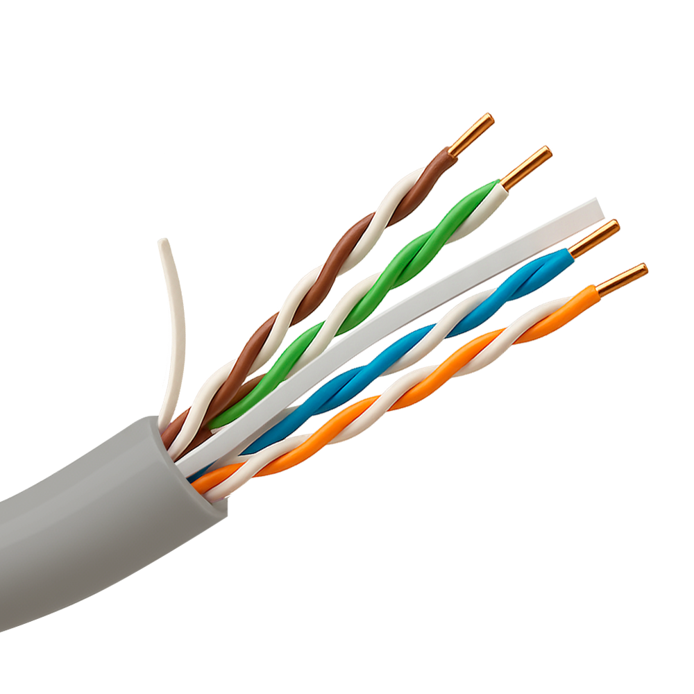 Uniview UTP kabel kategori 6 - Leder OFC, 100% kobber - Diameter 24 AWG-0,53mm - Certifikat Dca-s2,d2,a2 - Ydre kappe LSZH / Hvid - Leveres i 305m papkasse