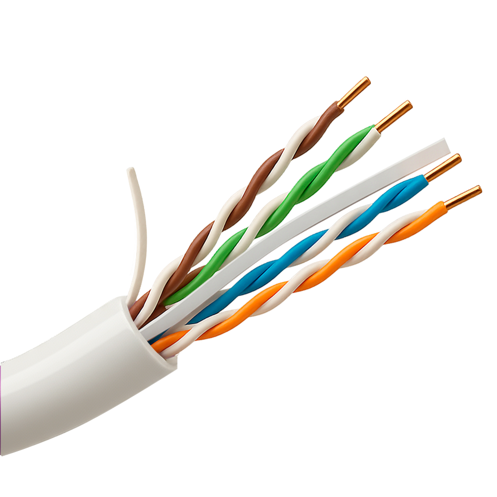 Uniview UTP kabel kategori 6 - Leder OFC, 100% kobber - Diameter 24 AWG-0,53mm - Certifikat Dca-s2,d2,a2 - Ydre kappe LSZH / Hvid - Leveres i 500m papkasse