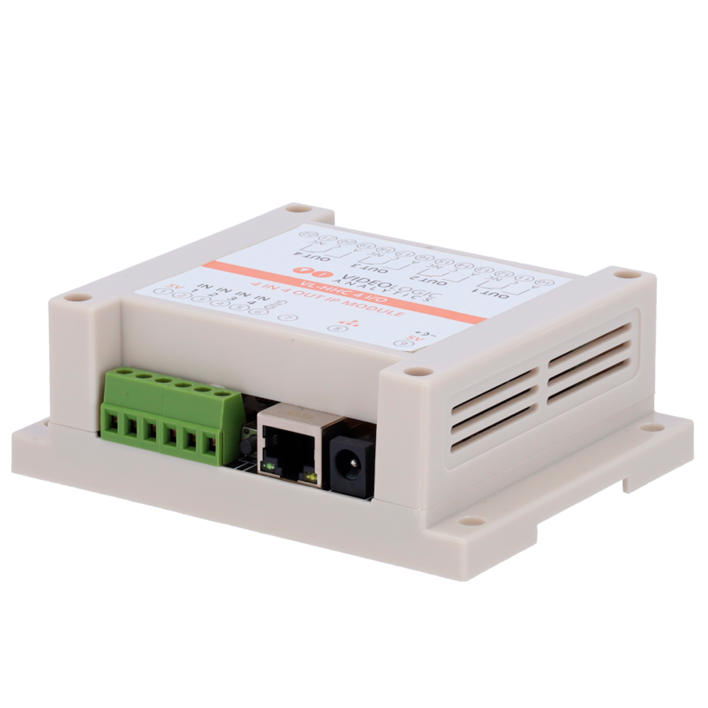 Videologic ekstern modul 4 relæer - IP forbindelse - 4 relæudgange og 4 indgange