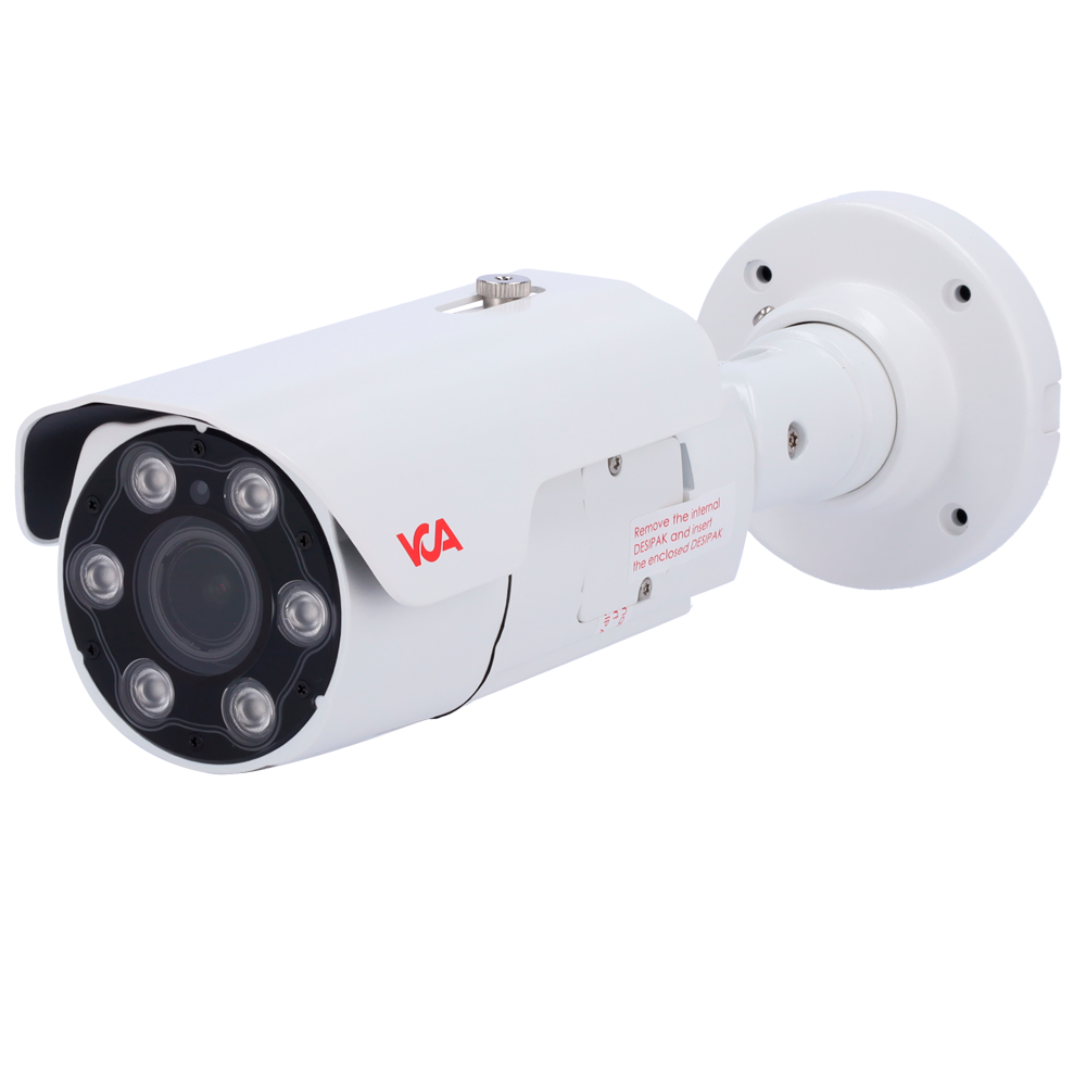 VCA Technology - model VCA-IPAi65A08-MR, IPAi range - Bullet IP kamera 4K IR AI - Opløsning 4K linse 2.7 ~ 13.5mm. IR 40m. - VCA videoanalyse (deep learning valgfri) - ONVIF kompatibel S/T/M profil S/T/M, NDAA, IK10, IP67