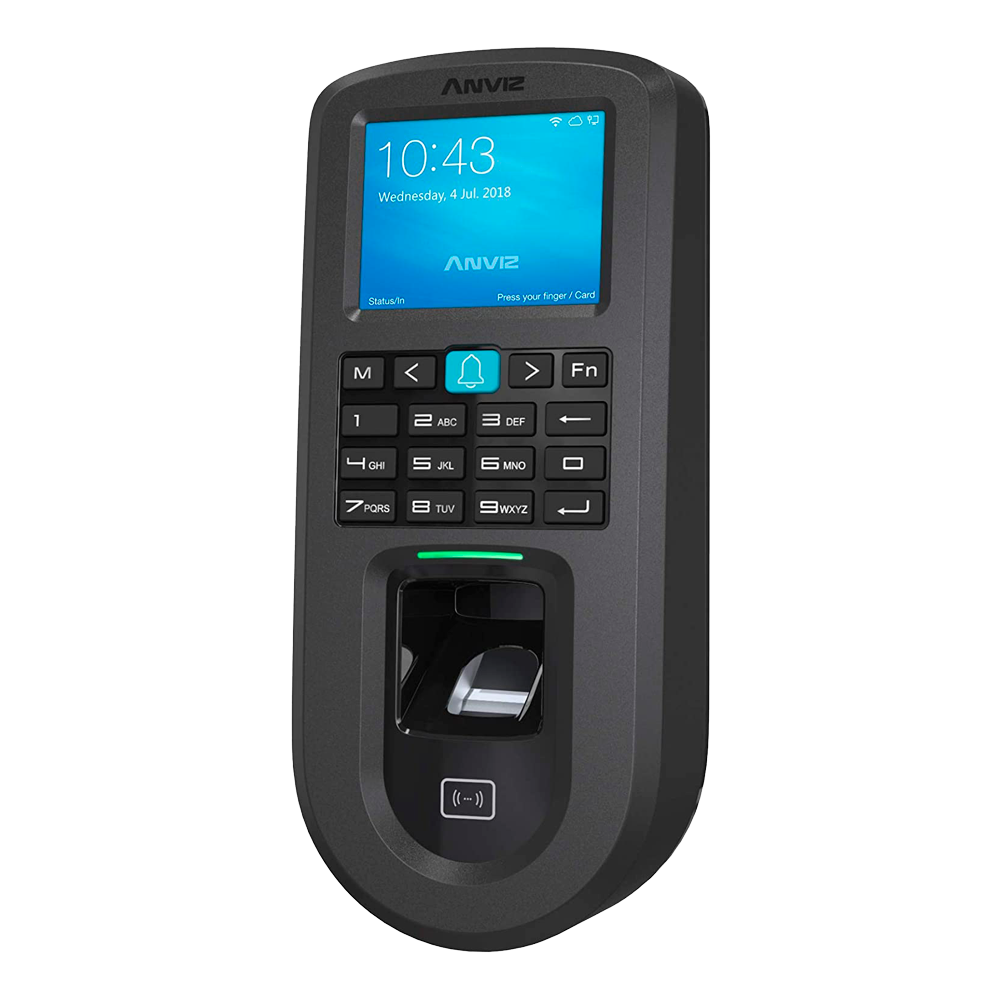 PoE adgangs- og tilstedeværelseskontrol - Fingeraftryk, MF kort og PIN - 3.000 brugere | 100.000 registreringer - TCP/IP, WiFi, USB, RS485 og Wiegand - 2,4" TFT | Integreret controller - CrossChex Standard / Cloud