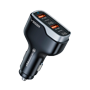VEGER - Biloplader - Effekt 66W - 30W hurtigopladning - 2x USB-C, 2x USB-A udgange - Sort farve
