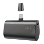 VEGER Mini Powerbank med LED til opladning - Kapacitet 5000mAh - USB-C input, USB-C stik - Output USB-C stik - Oplad 1 enhed - PD20W Hurtigopladning